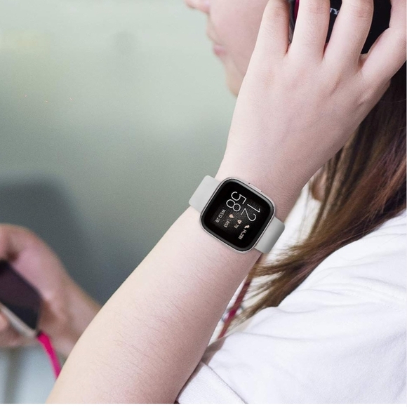 Fitbit Versa 2/3/Sense/Special Edition & Lite Black, White & Grey Athletic Bands - Picture 5 of 12